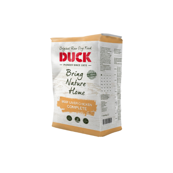 Duck compleet rund, lever en kip glutenvrij 8 x 1 kg