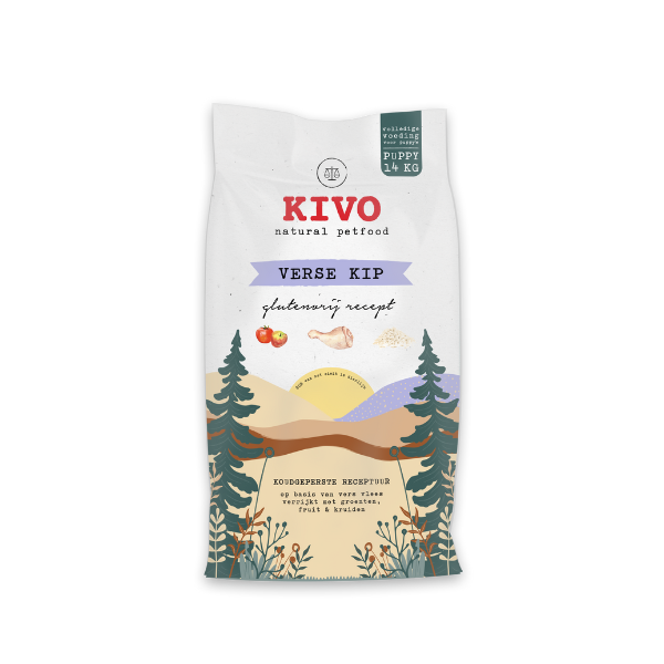 Kivo koud geperst verse kip puppy 14 kg glutenvrij