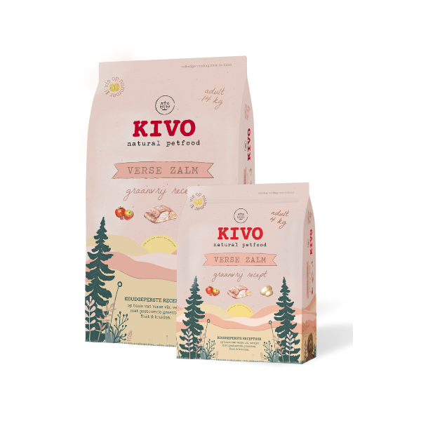 Kivo koud geperst verse zalm 14 kg graanvrij
