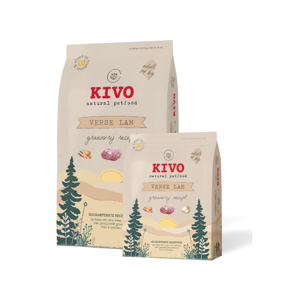 Kivo koud geperst verse lam 14 kg graanvrij