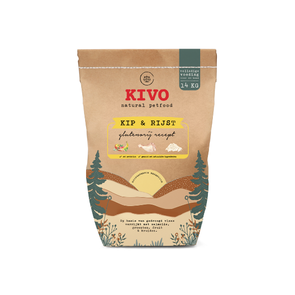 Kivo koud geperst kip & Rijst 14 kg glutenvrij